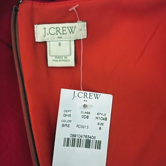 J. Crew Factory Size 8 Red Sleeveless Crewneck Wool Sheath Dress NEW WITH TAGS - Picture 5 of 7